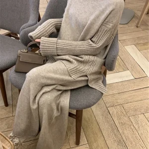 2 Pieces Women Sets Knitted Tracksuit