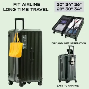2024 New Large Capacity Cup Holder Luggage Suitcase